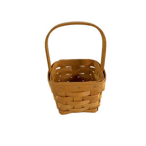 1999 Longaberger Small Peg Basket w/Stationary Handle 5"L x 5"W x 4.5"H